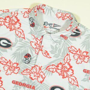 Reyn Spooner Georgia Bulldogs Polo Shirt Mens S White Multi AOP Performance